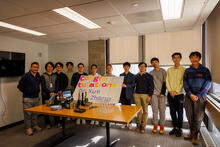 This is a portrait of Zhong group taken in March, 2024 at the farewell party for Dr. Xiaowei Zhang and Dr. Yazhen Xue